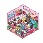 Puppy Bedroom & Meow Ice Cream Shop DIY 3D Sticker Collection — 2 Cute Scenes